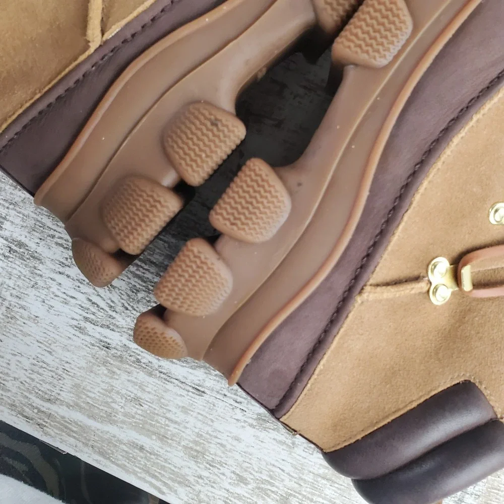 Sperry The Summit Womens‎ Rain Boot Sz 8 Brown Waterproof Lace Up Round Toe
